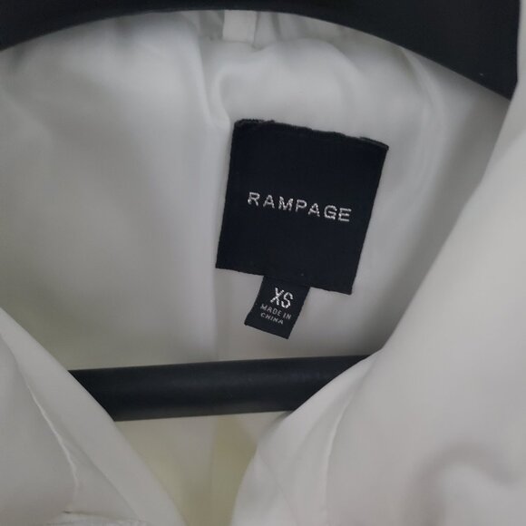 Rampage XS White Puffer Coat Removable Faux Fur Trim Hood - Picture 10 of 12